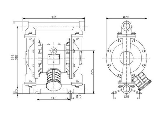 Stainless steel Pneumatic Diaphragm Pump DN100 For Large Flow Transfer